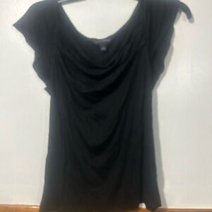 Banana Republic Black Drape Neck Blouse